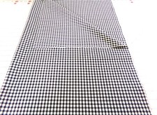 Black and White Check Fabric BLEND with Small Design. BTY x 36. A24-716