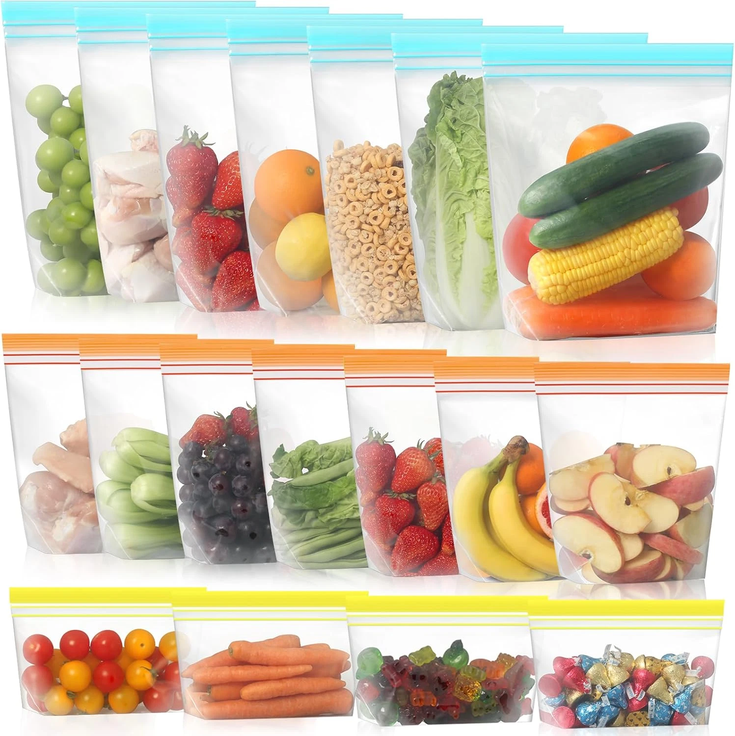 18-PK Reusable Stand Up Silicone Bags - Microwave Freezer Washer Safe Leakproof
Opens in a new windo