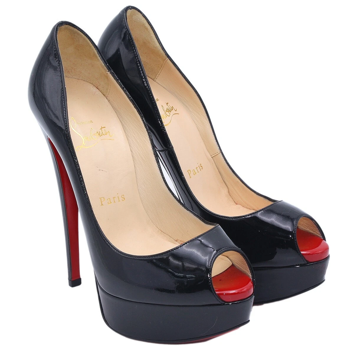 Christian Louboutin Heels Pumps Shoes New Very Priv Open Toe Women 36 B2480