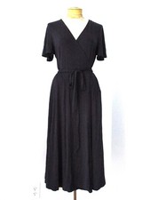 Boden NavyBlue True Wrap Dress Pockets Office Career Stretchy Knit US 10R