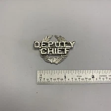 DEPUTY CHIEF in Wreath- Silver -Pin&Clutch -NEW- Brass Rank Insignia - Per Piece
