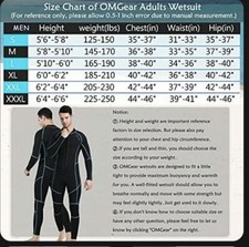 OMGear Wetsuit Men Women 3mm Neoprene Full Body UV Protection One Piece Long ...