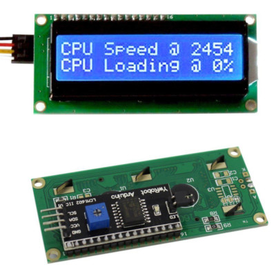 IIC I2C TWI SP  I Controller 1602 162 16x2 Character Blue LCD Display Blacklight