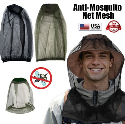 Insect Mask Face 2× Anti-Mosquito Net Hat Mesh Insect Protection Face Mask Hiking ...