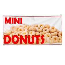 Vinyl Banner Multiple Sizes Mini Donuts Restaurant Food Bar Restaurant  Food