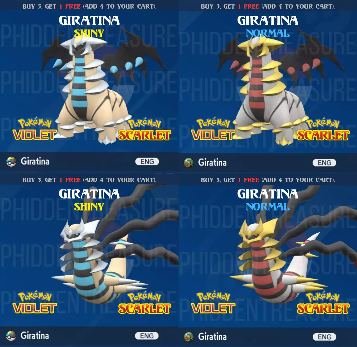 GIRATINA ⚡SHINY⚡/NORMAL 6IV BOTH FORMS BATTLE RDY - POKEMON SCARLET AND  VIOLET