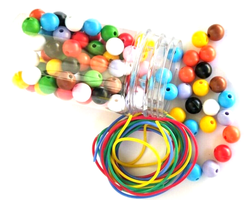 Beads & Threaders Rainbow 15mm x100  in JAR Hands On Teaching Resources for Kids - Picture 1 of 1