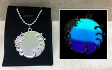 STARFISH and WAVES GLOW in the DARK Silver Ring Beach Pendant Charm Necklace