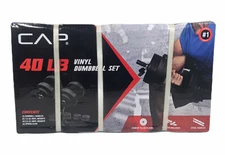 CAP Barbell 40-Pound Vinyl Dumbbell Set - Cement Filled Plates - NEW