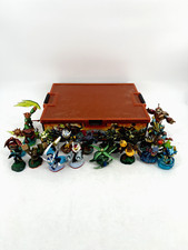 Lot Of 20 Assorted Skylanders Figures With Orange Hard Plastic Case - GOOD USED