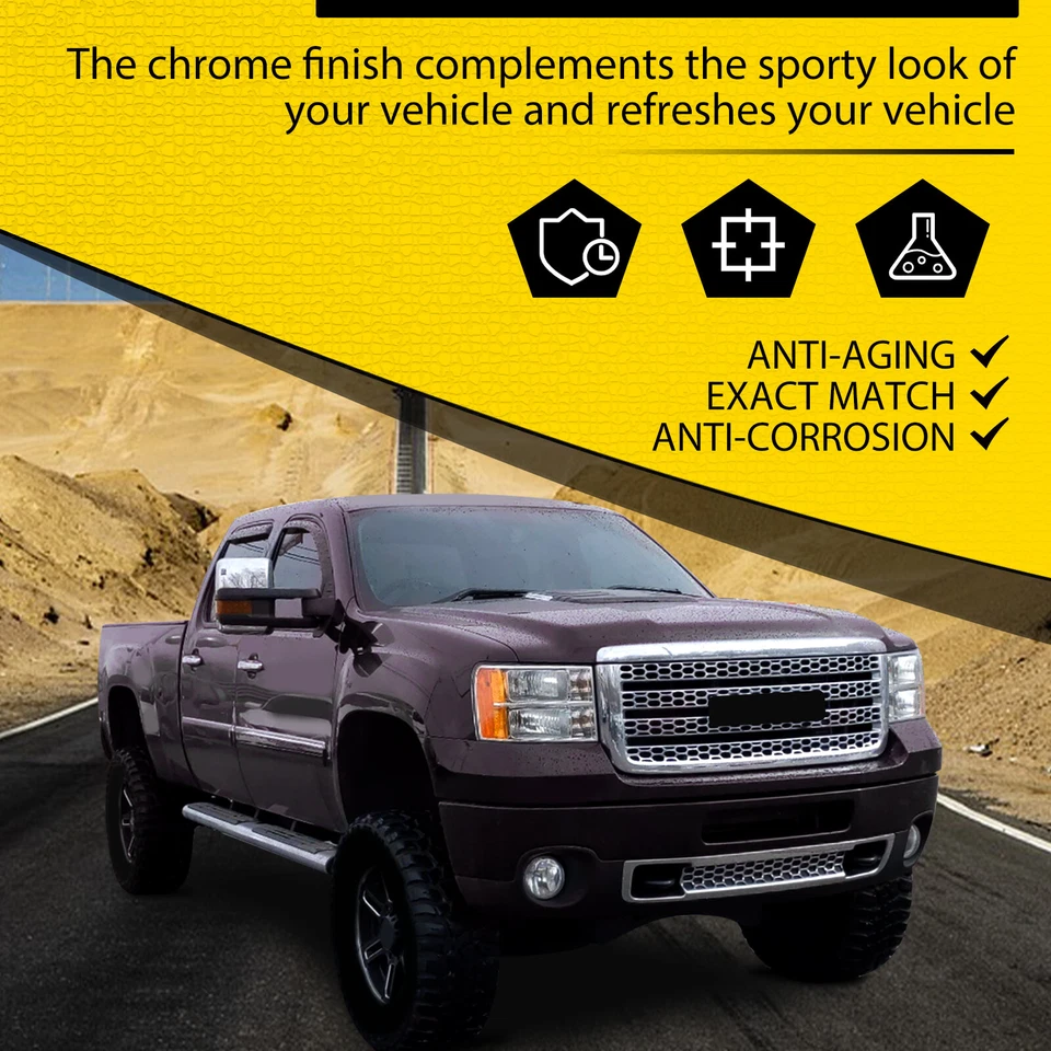 Front Upper Honeycomb Grille Chrome For GMC Sierra 2500/3500 HD 11-14 #20966057 Foto 4 de 4