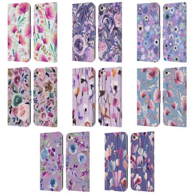 OFFICIAL NINOLA LILAC FLORAL LEATHER BOOK WALLET CASE FOR APPLE iPOD TOUCH MP3