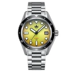 PHOIBOS Argo PY052F Diver Watch Spiral Sunray Yellow Steel Bracelet