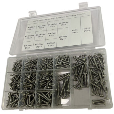 500pcs blechschrauben selbstschneidend Edelstahl Kreuzschlitz Sortiment DIN 7981
