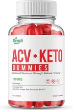 Simpli Health ACV Keto Gummies 1000MG Apple Cider Vinegar 60 Gummy