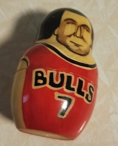 Vintage Chicago Bulls Nesting Dolls Jordan Pippen Rodman Kukoc Kerr 5 Piece Set - Picture 8 of 11