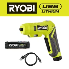 NEW Portable USB Ryobi Lithium-Ion Dual LED Screwdriver Kit Cordless Power