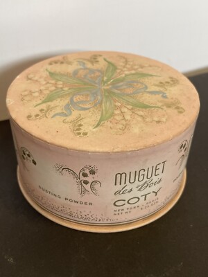 VTG SEALED COTY MUGUET DES BOIS DUSTING POWDER LILY OF THE VALLEY VANITY  5.25oz