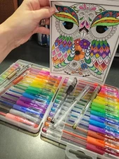 Aen Art Glitter Gel Pens for Adult Coloring Books 36 Colors Gel Marker Set Color