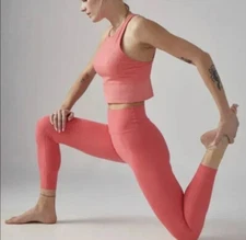 Athleta Transcend 7/8 Tight Leggings 798638 Coral Pink Women's Sz S Tall New $99