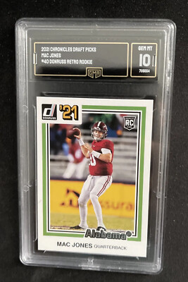 2021 Chronicles DP Donruss Retro #40 Mac Jones Rookie RC Graded GMA Gem Mint 10