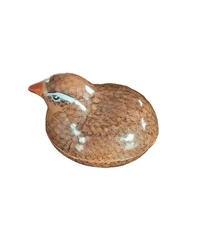 Vintage Ceramic Quail Trinket Dish W/ Lid
