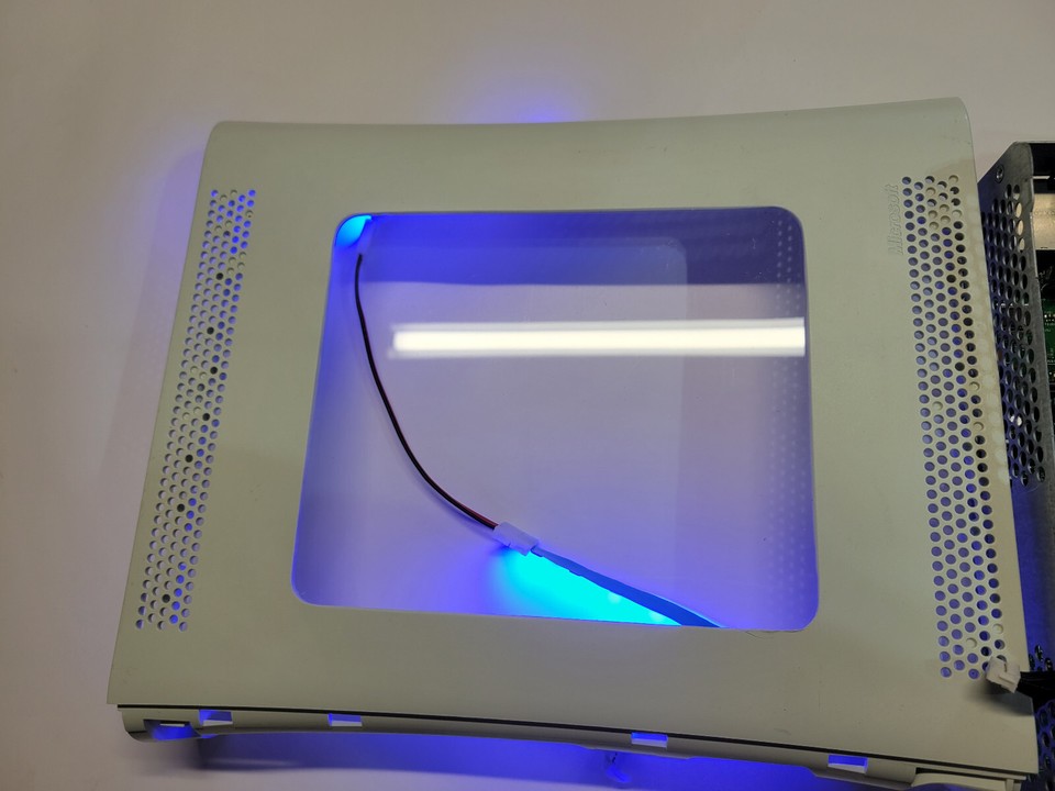 Custom made Xbox 360 fat phat case mod kit shell housing with LED kit ...