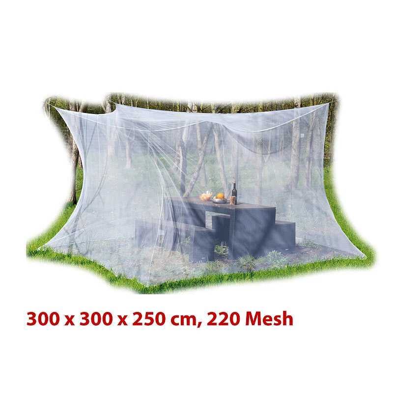 infactory Moskitonetz für Innen und Außen, 300 x 300 x 250 cm, 220 Mesh, weiß - Bild 4 von 4