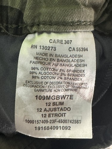 Wrangler Camouflage Cargo Pants Boys Draw String Slim Size 12 - Picture 8 of 12