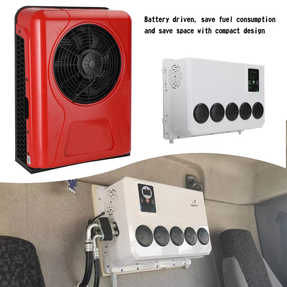 12000 BTU 12V Truck Cab RV Air Conditioner Split AC Fits Semi Trucks Bus Caravan Foto 2 de 4