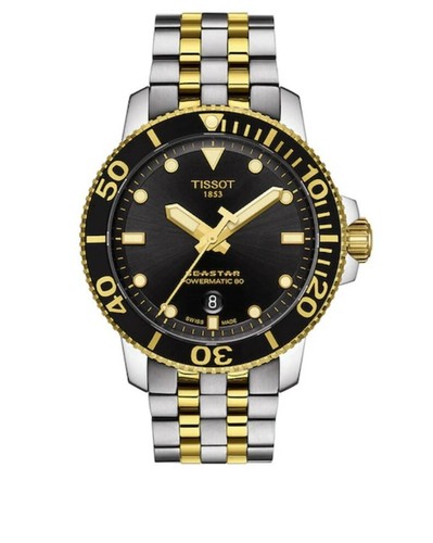 Tissot Seastar 1000 Black Gold Silver 