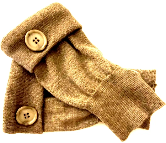 FINGERLESS GLOVES CAMEL BROWN MERINO WOOL M - L MEDIUM - LARGE ARM WARMERS CUFFS