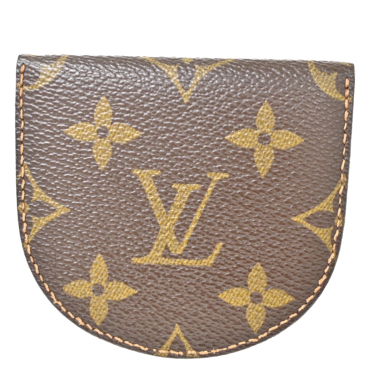 LOUIS VUITTON Cuvette Coin Purse Monogram Leather Brown France  