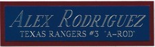 ALEX RODRIGUEZ RANGERS NAMEPLATE FO AUTOGRAPHED Signed BAT-Jersey-BASEBALL-PHOTO