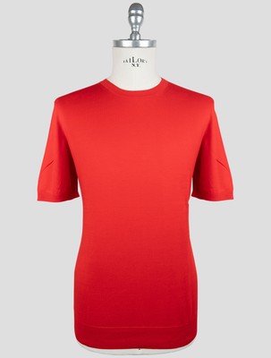 NEW GRAN SASSO RED COTTON T-SHIRT US 44 - EU 54 G3S164