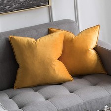 MIULEE 2er Set Samt Kissenbezug Flansch Kissenhülle Dekorative Sofakissen Dek...