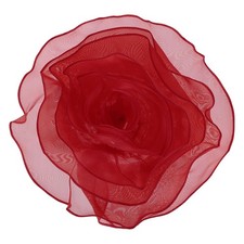 10.6 Inch Large Satin Fabric Flower Brooch, Dark Red