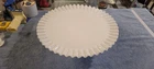 Vintage Milk Glass Ruffled Edge Hobnail Cake Stand Fenton? Gorgeous!
