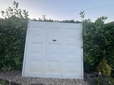 Metal Garage/Shed Door – White Panelled Gate (88” x 85.5”)