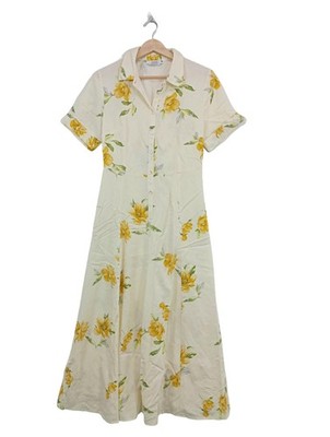RESERVED Sommerkleid Damen Kleid Gr. DE 36 creme-hellorange-grün Casual-Look