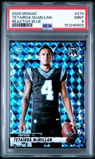 2025 Panini Mosaic Rookie Variations Tetairoa McMillan RC Blue PSA 9 ROY RARE