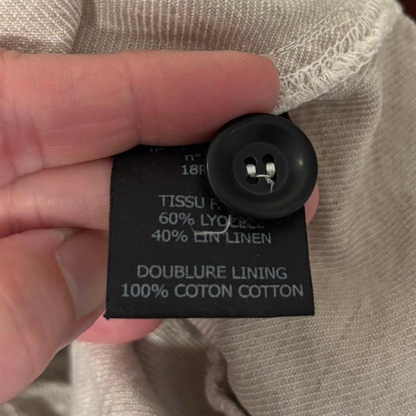 Etoile Isabel Marant Size 38 US M 6 Wally Chalk Top Blouse Ruffled Linen Blend