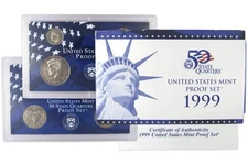 1999 Clad Proof Set U.S. Mint Original Government Packaging OGP COA