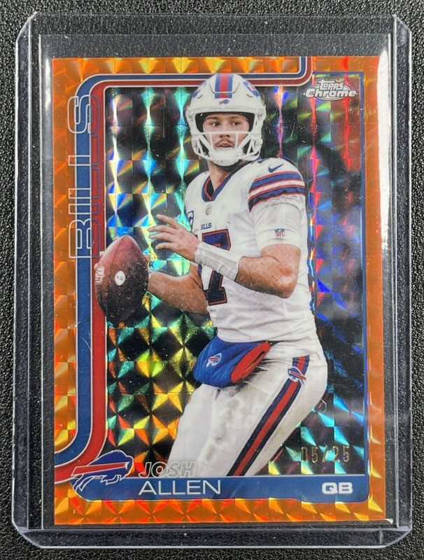 JOSH ALLEN 2025 TOPPS CHROME #34 ORANGE GEOMETRIC REFRACTOR 5/25 BILLS