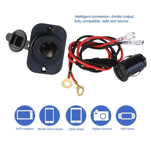 Dual USB Adapter Exquisite Multi-purpose Practical Car Supplies Motorcycle - 第 7/9 張圖片