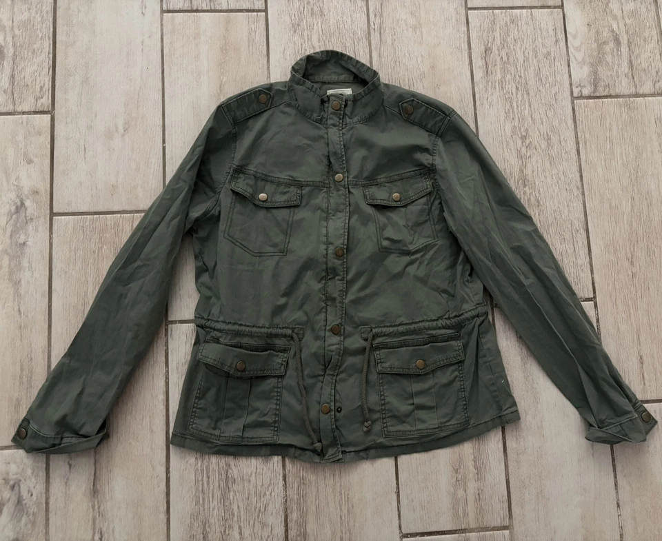 Chaqueta MUDD Adolescentes XL Verde Ejército Clásica Utilidad Cintura Ajustada Campo Militar Foto 2 de 4