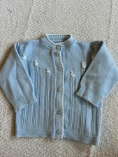 Handmade Knit Baby Cardigan Sweater Vintage B...