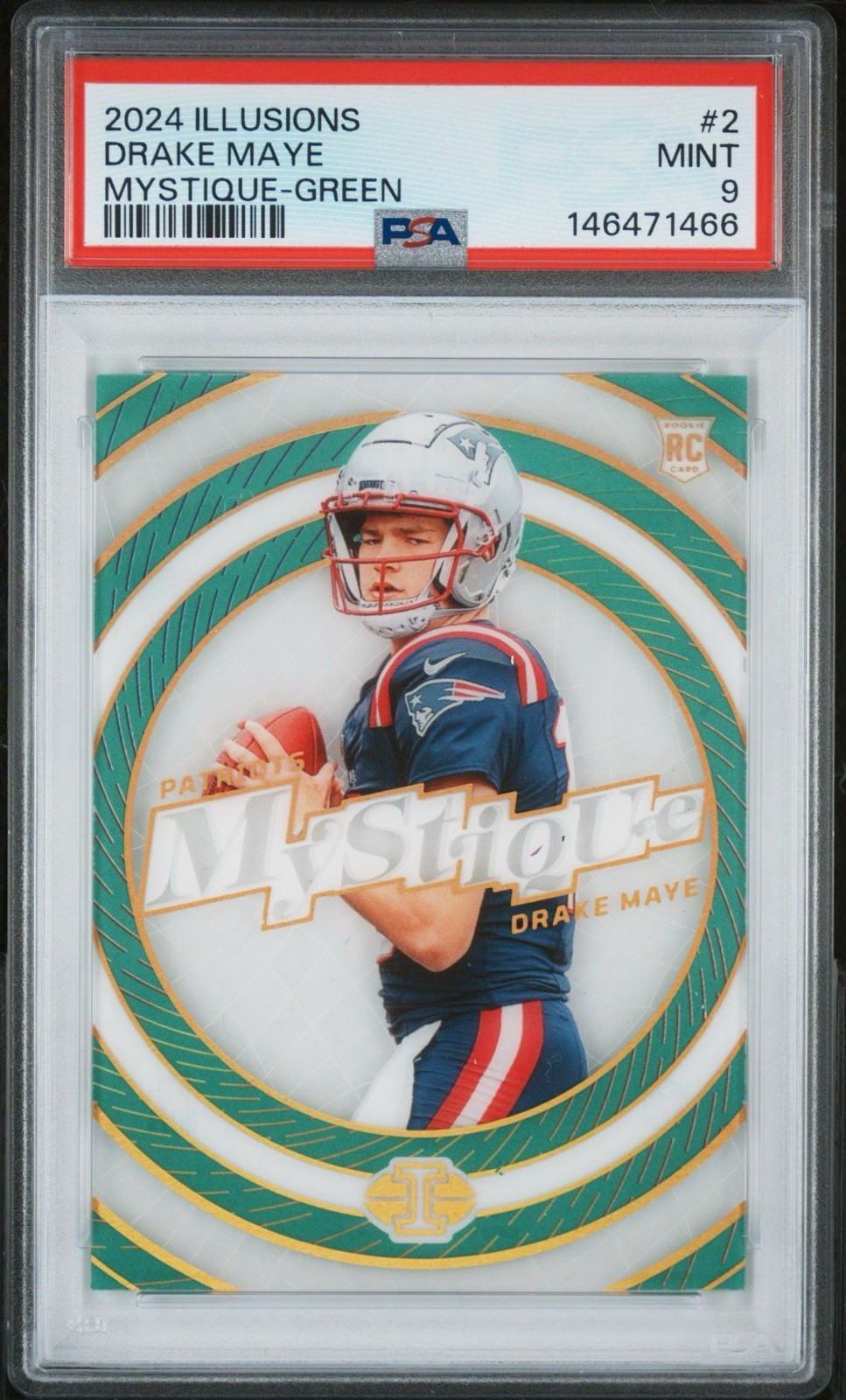 Drake Maye Panini Illusions Mystique #2 Green