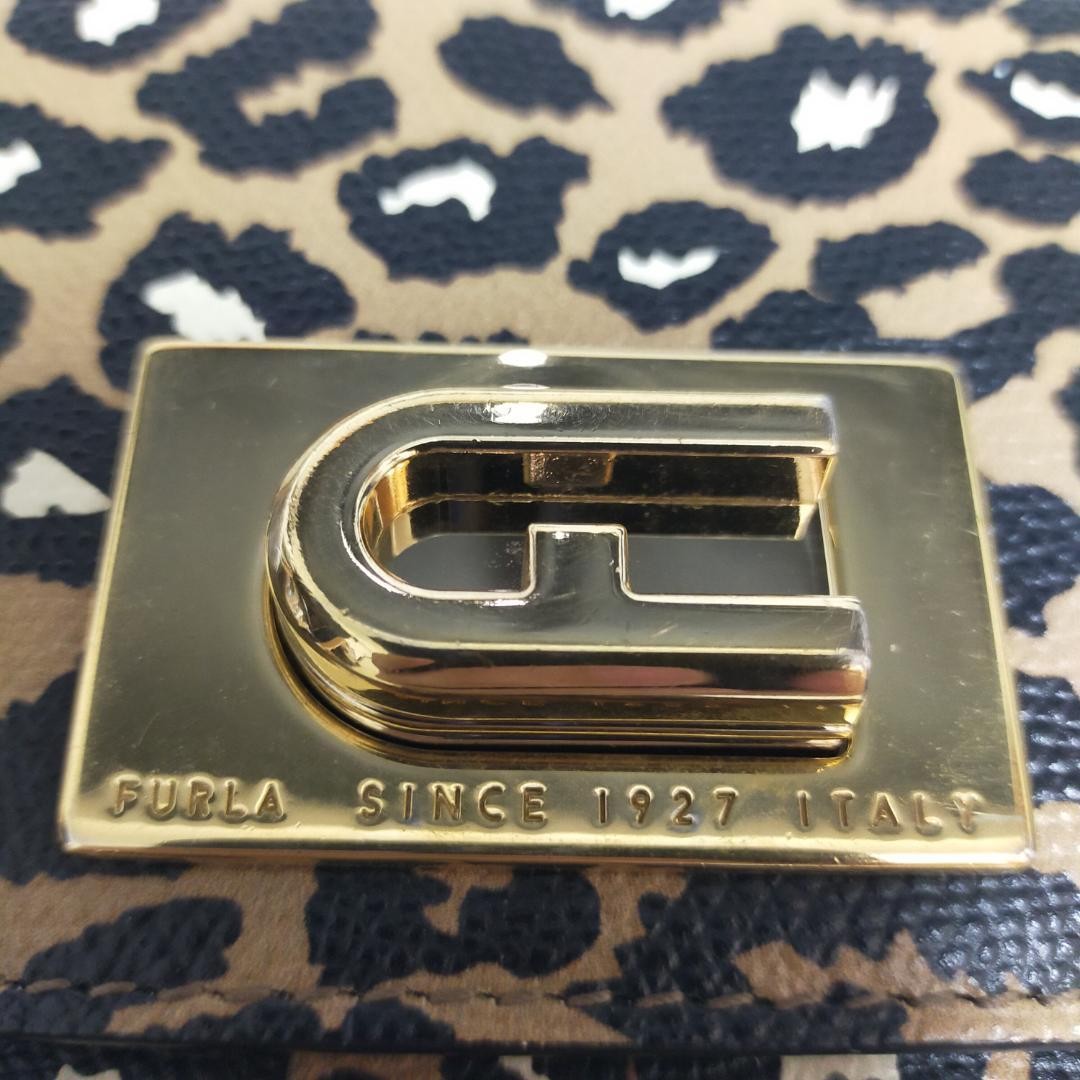 Leopard pattern FURLA crossbody chain shoulder bag - image 4
