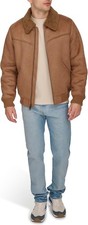 Men's Faux Shearling Western Bomber Jacket